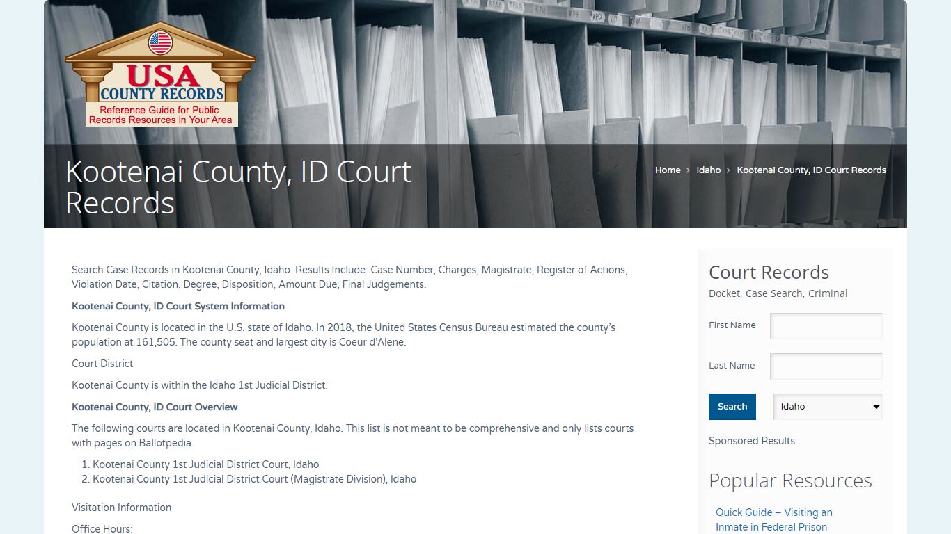 Kootenai County, ID Court Records | Name Search